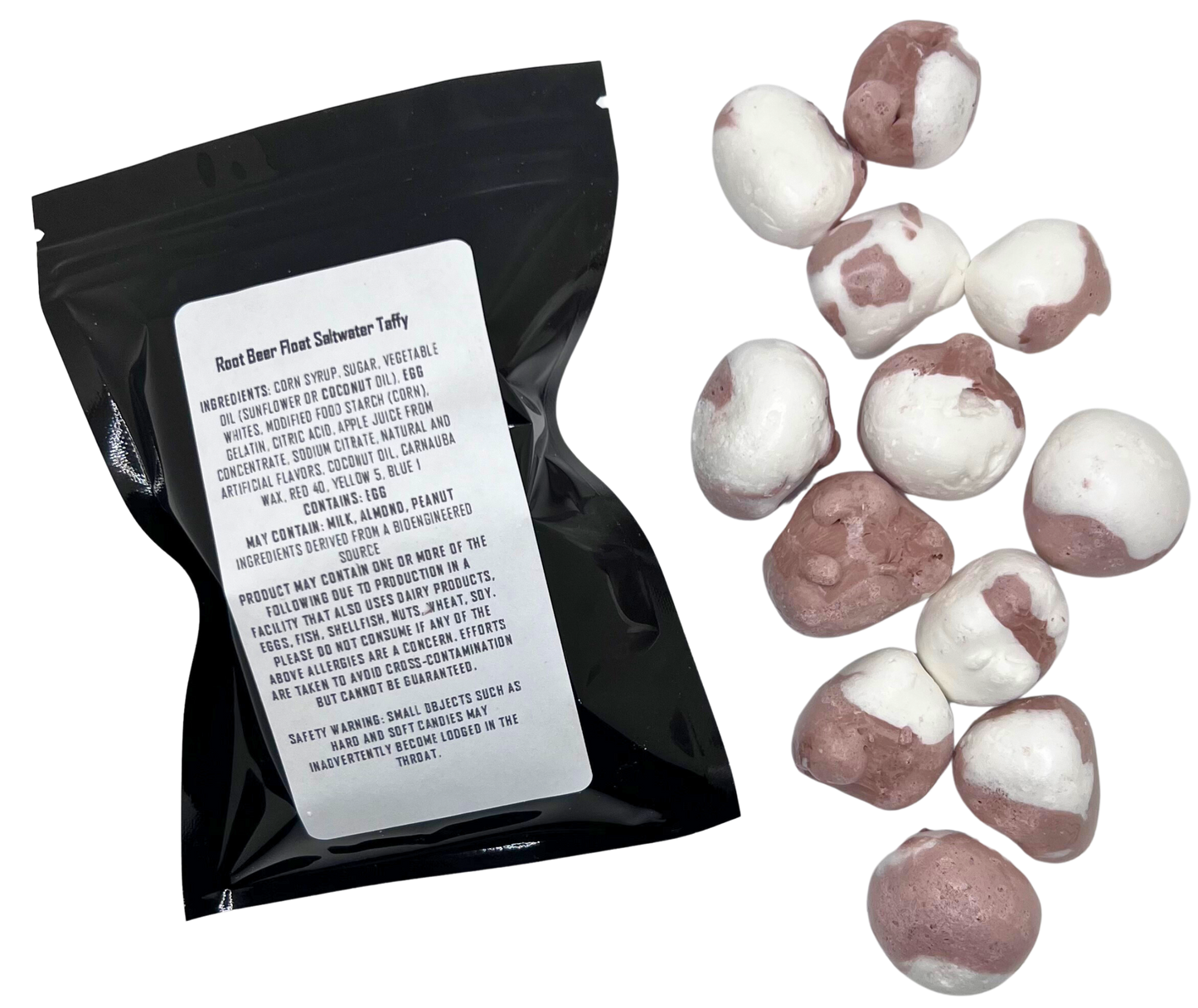 Freeze dried root beer float taffy candy